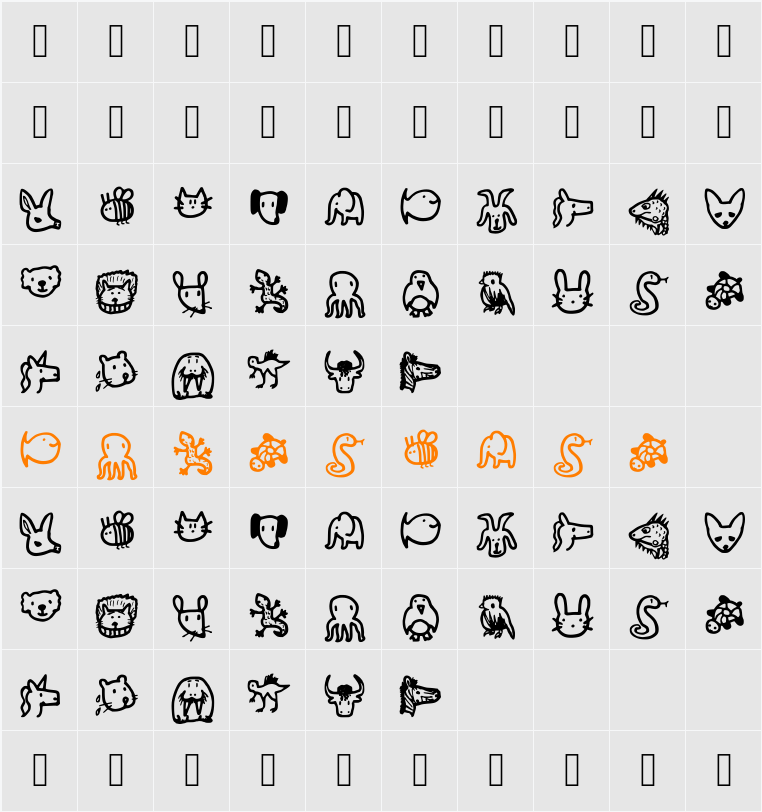 Animals Character Map