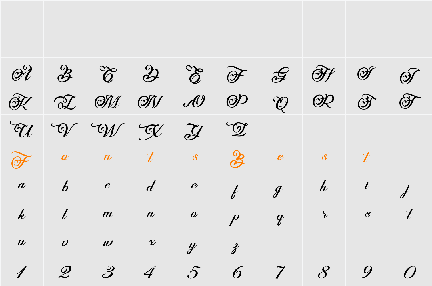 Feeling Lovely Character Map