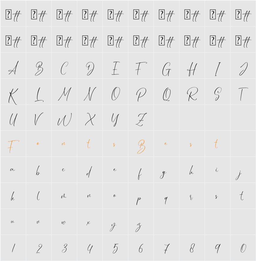 Alexandria Character Map