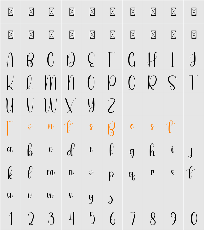 Heycute Character Map