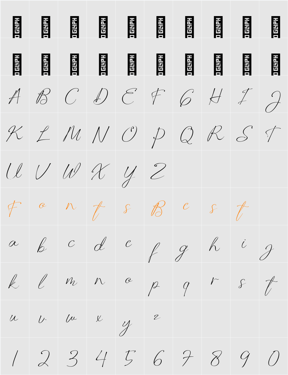 Manfollo Character Map