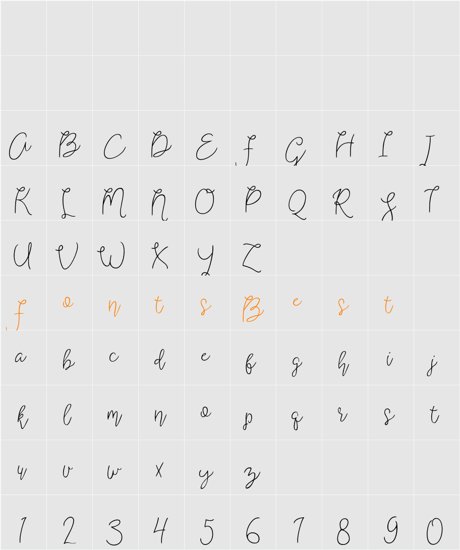 Shartica Script  Character Map