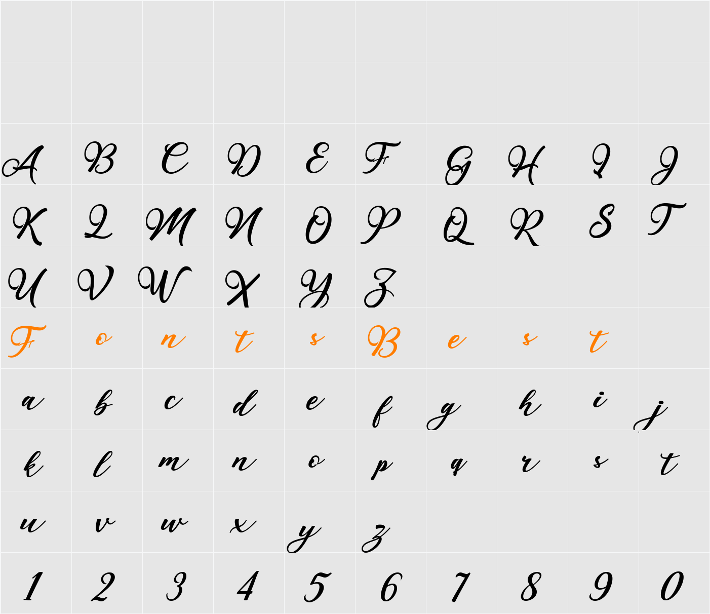 Maulie Script Character Map