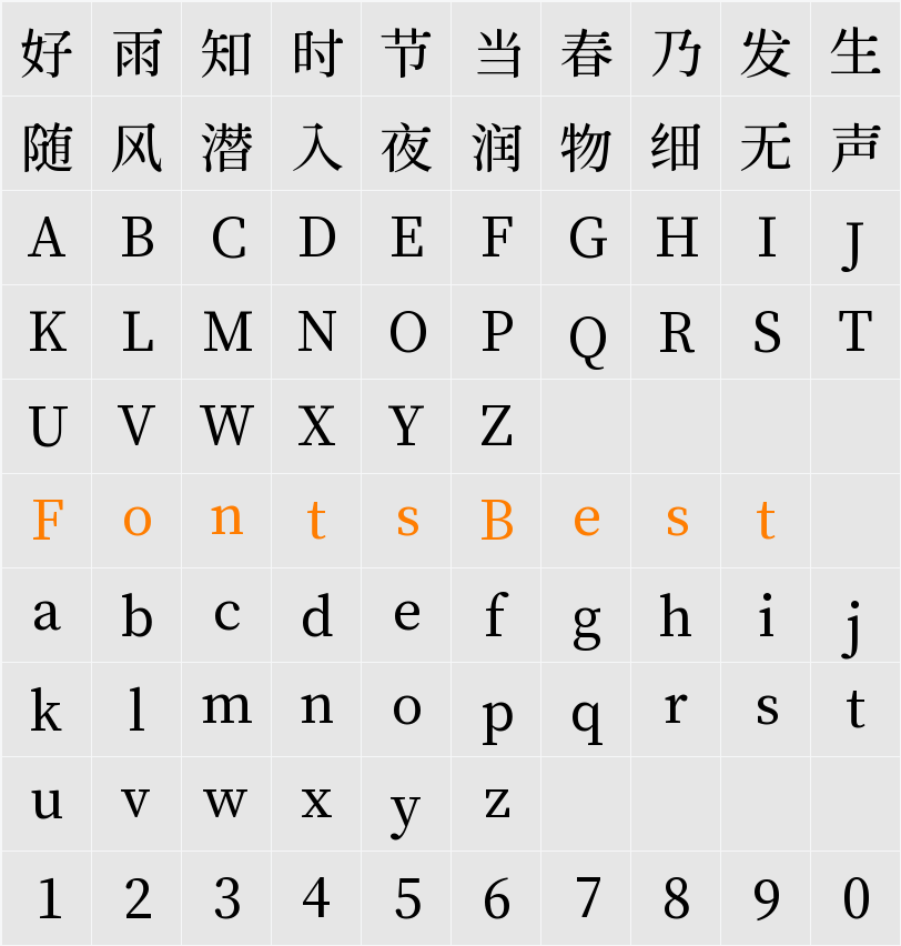 獅尾肉丸-Medium Character Map