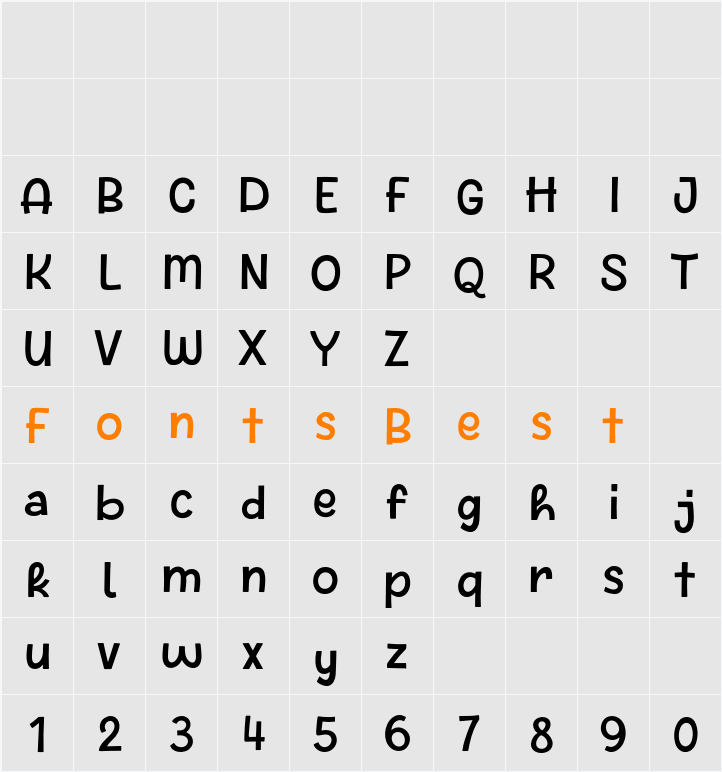 Paybread Character Map