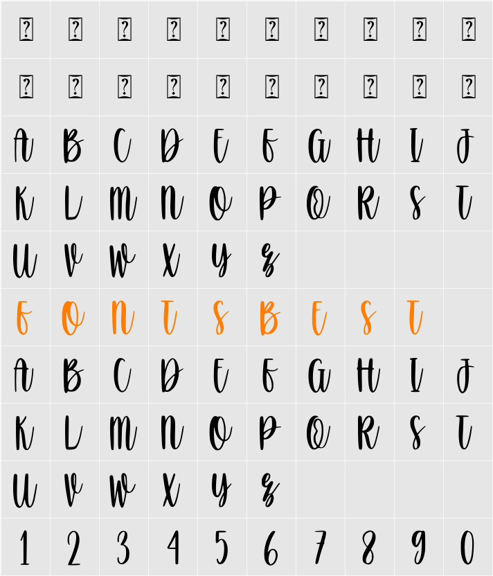 Dreamstar Character Map