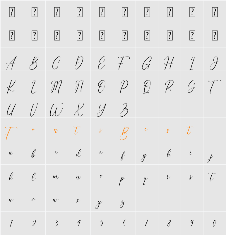 Honeydays Character Map