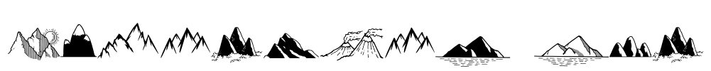 Mountains Set Font Image