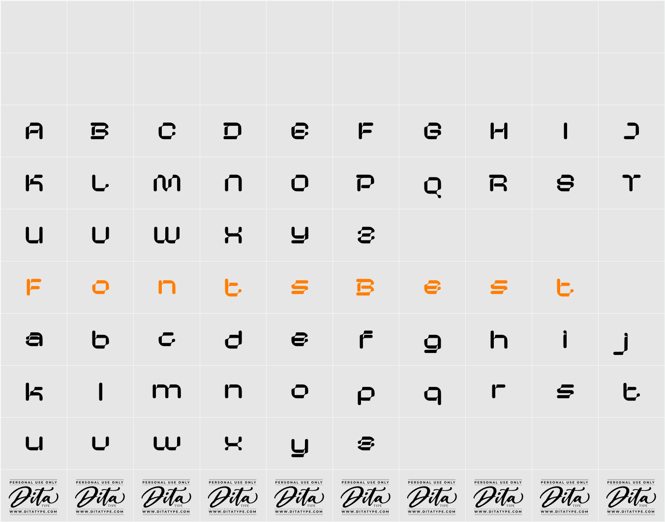 Birchen Personal Use Character Map
