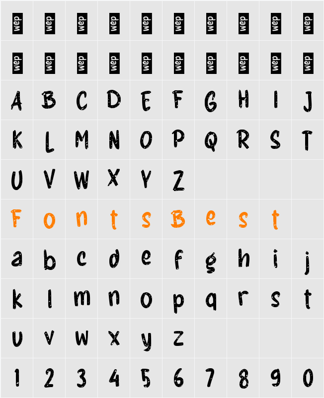 f Finger Zoo Character Map