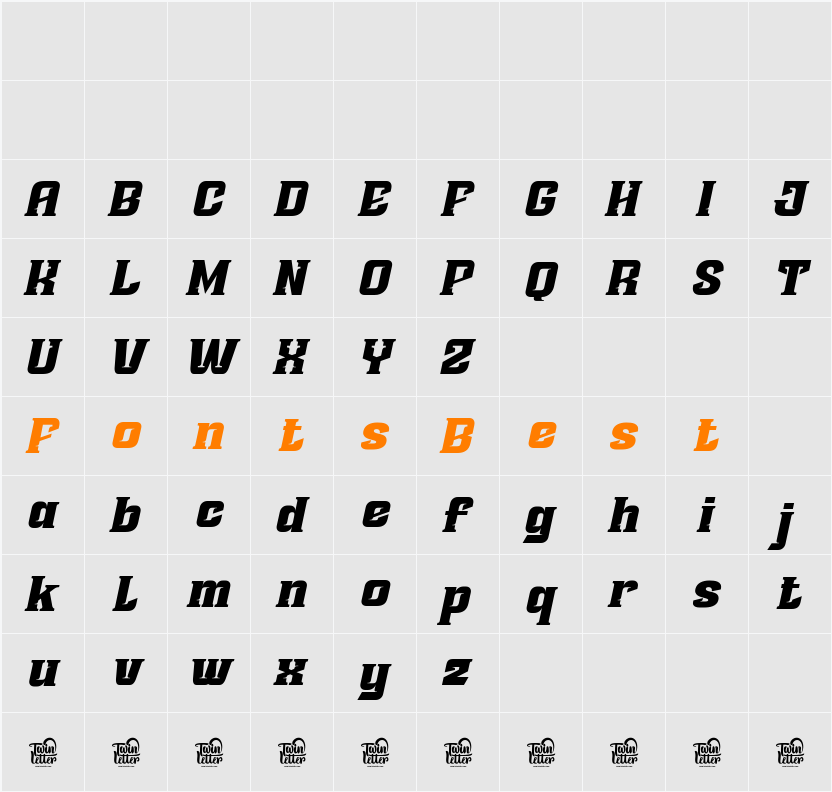 ATHYRKI Slant Character Map