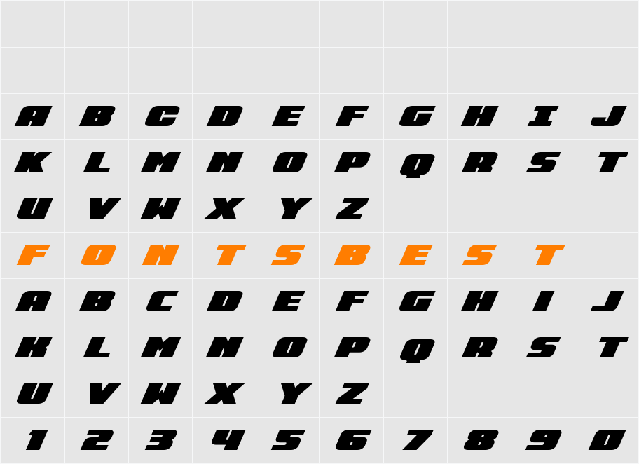 Rapid Response Spaced Sup-It Character Map