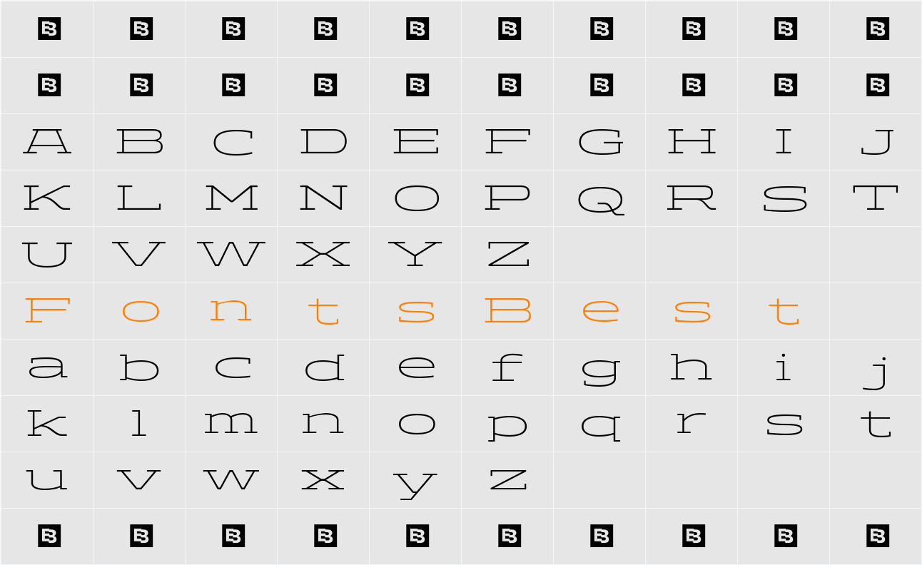 ADEROS TRIAL ExtLt Wide Character Map