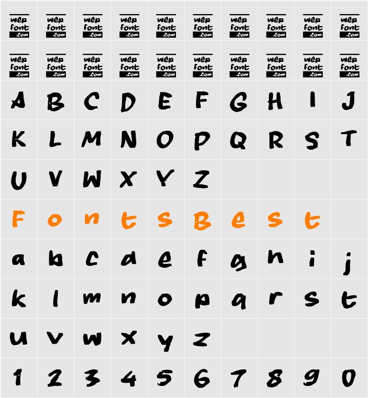 Ogrety Character Map