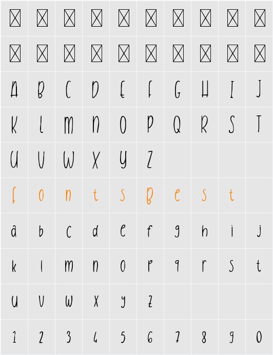 After Sunset Character Map