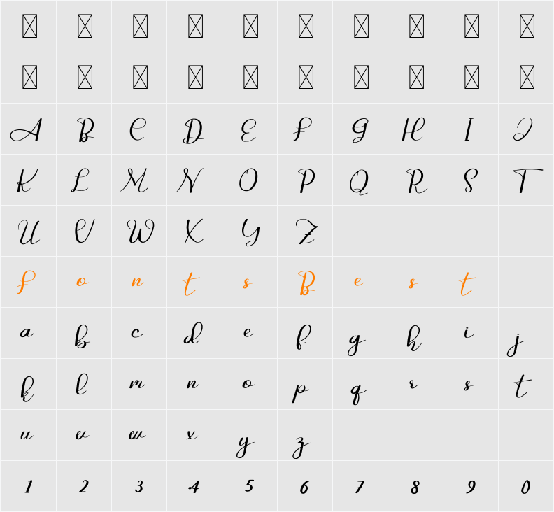 Alexandra Character Map
