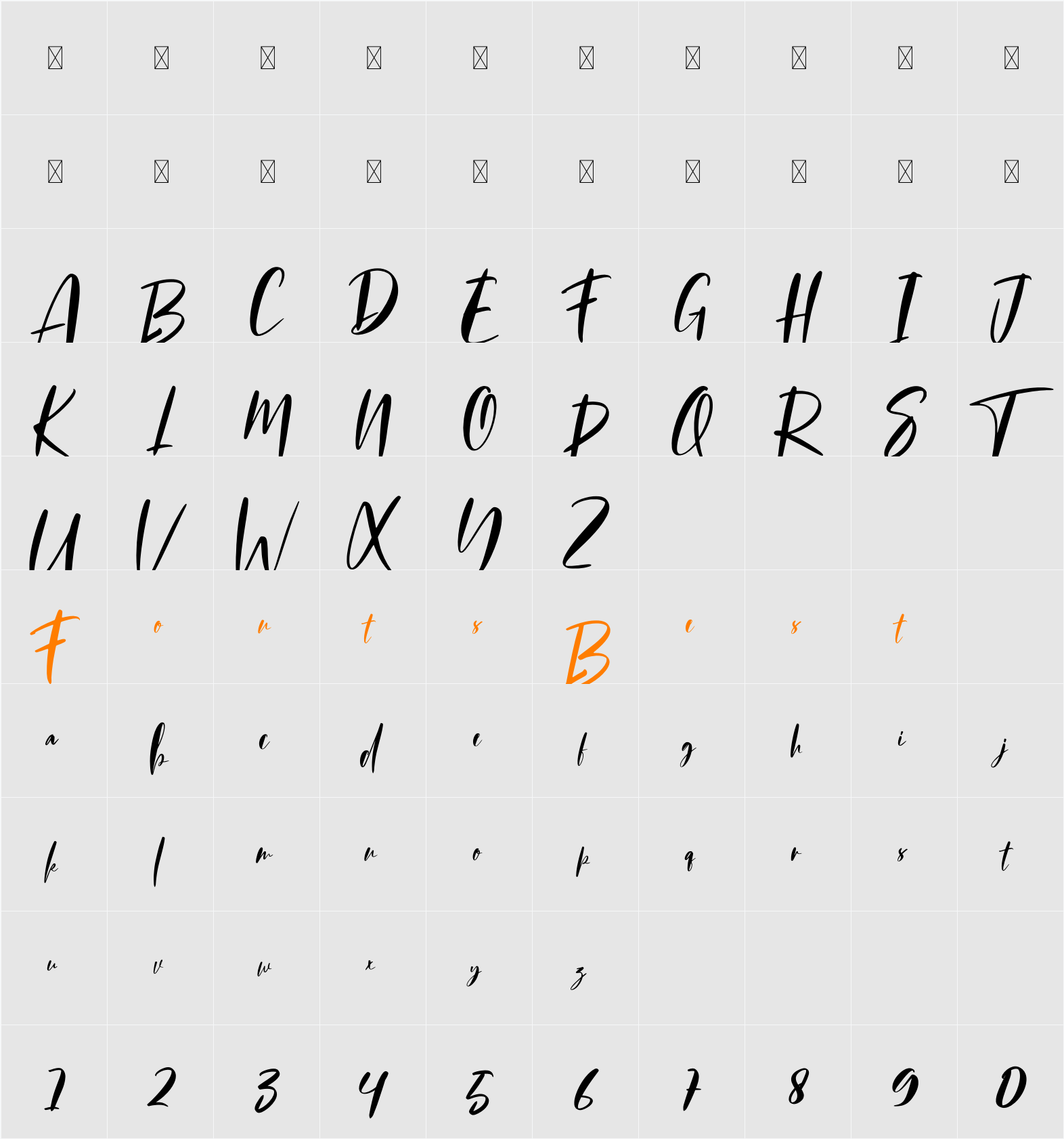 Simple Inkdrop Character Map