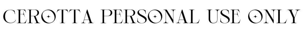 Cerotta Personal Use Only Font Image