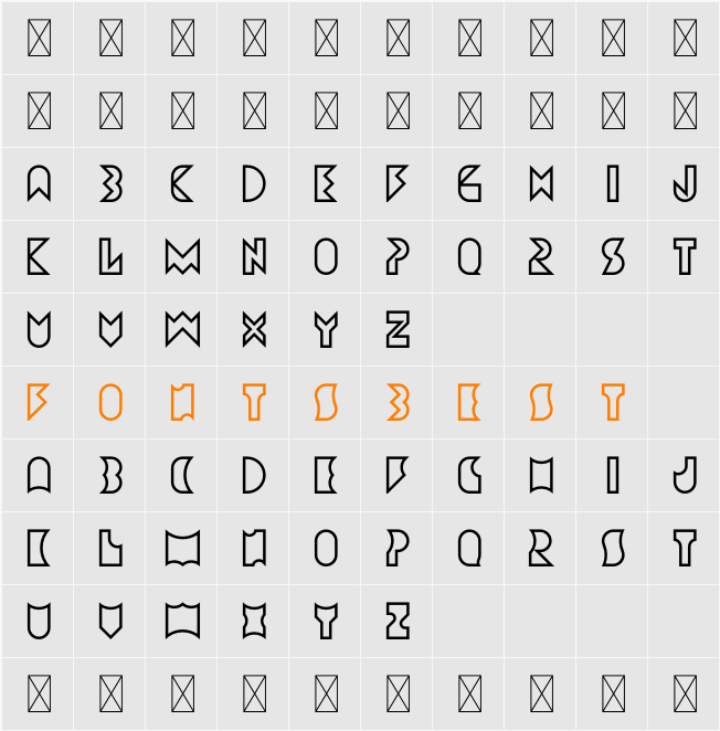 Amneziak Lined Bold Character Map