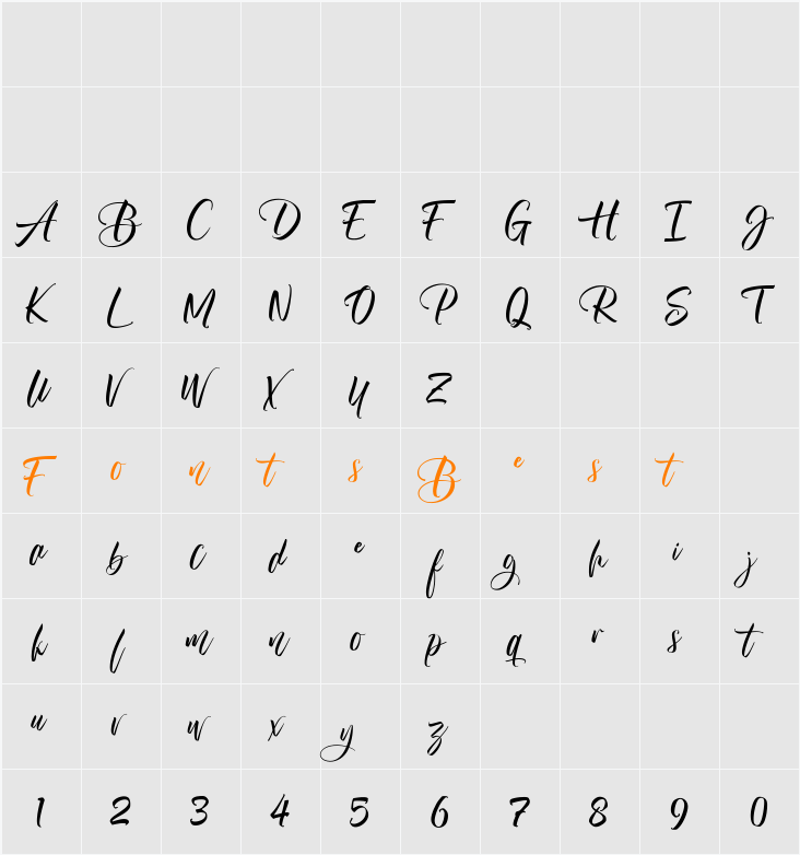 Almere Script Character Map