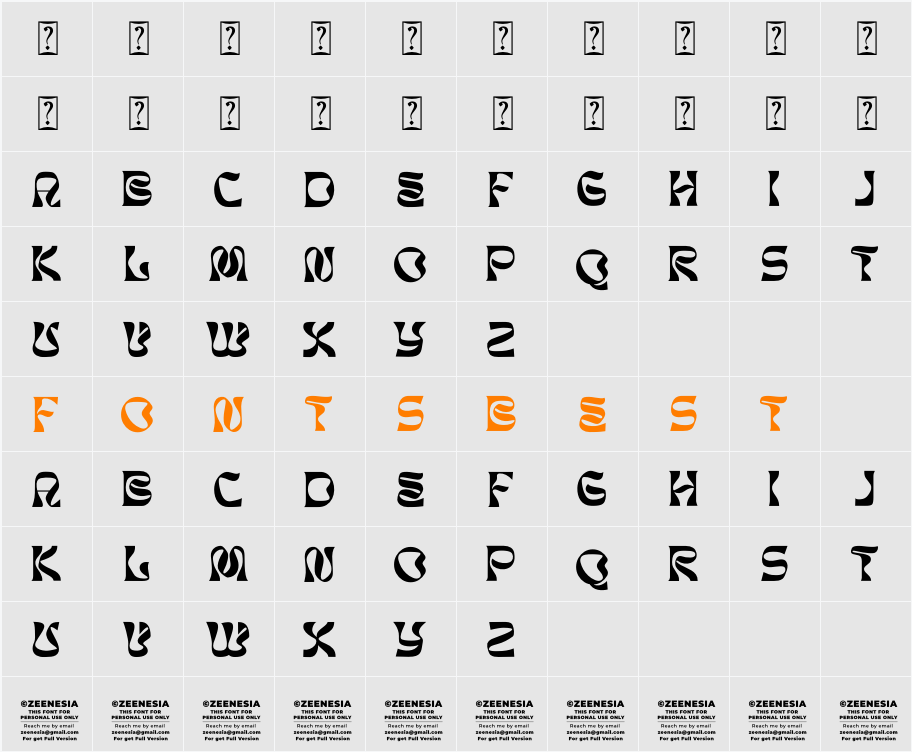 BROMAN PERSONAL USE ONLY Character Map