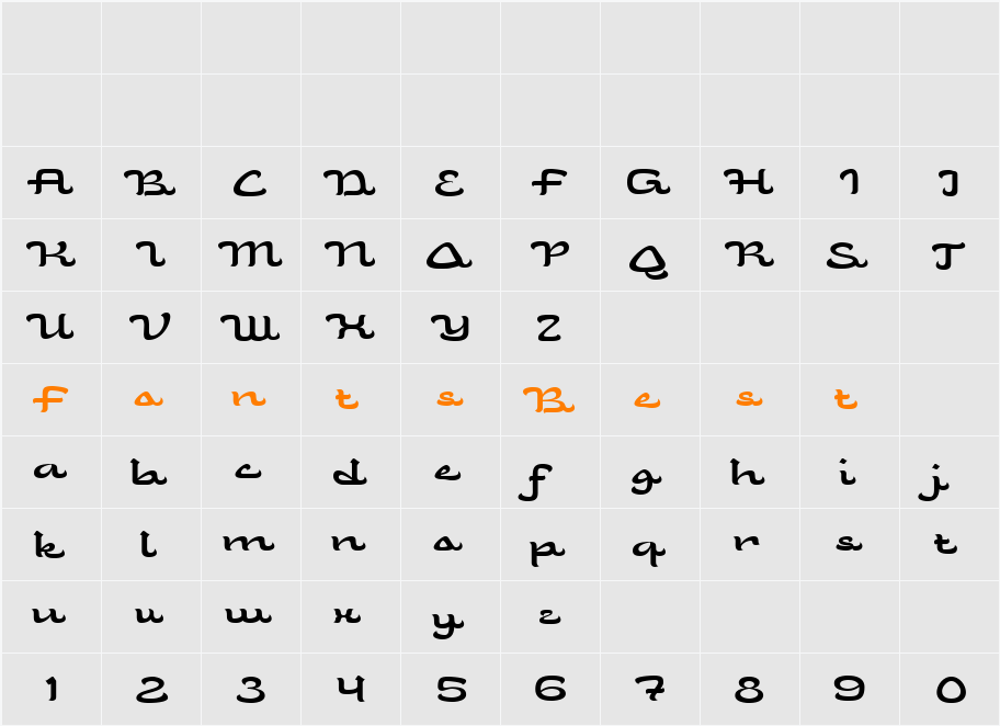 Radia Character Map