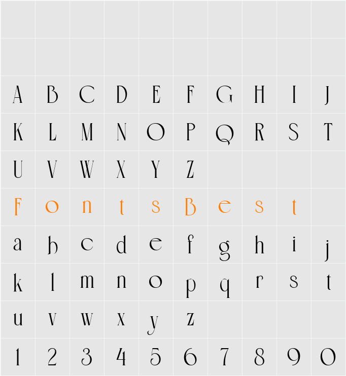 Aqualim Character Map