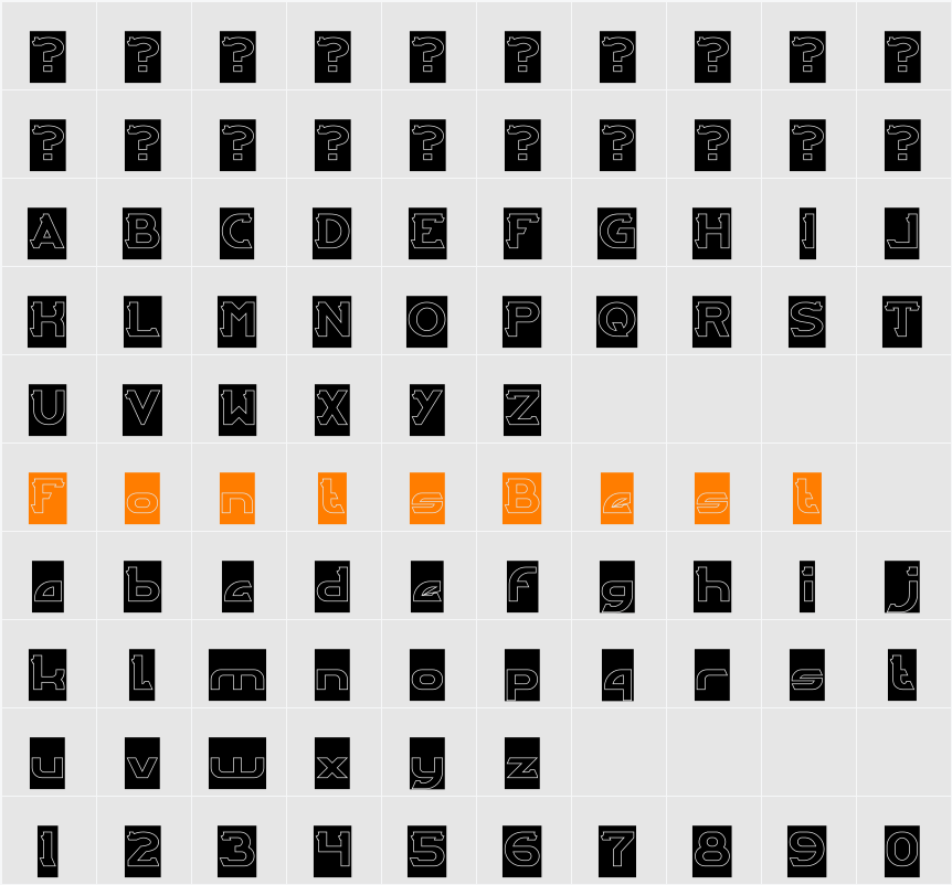 ARCADE-Hollow-Inverse Character Map