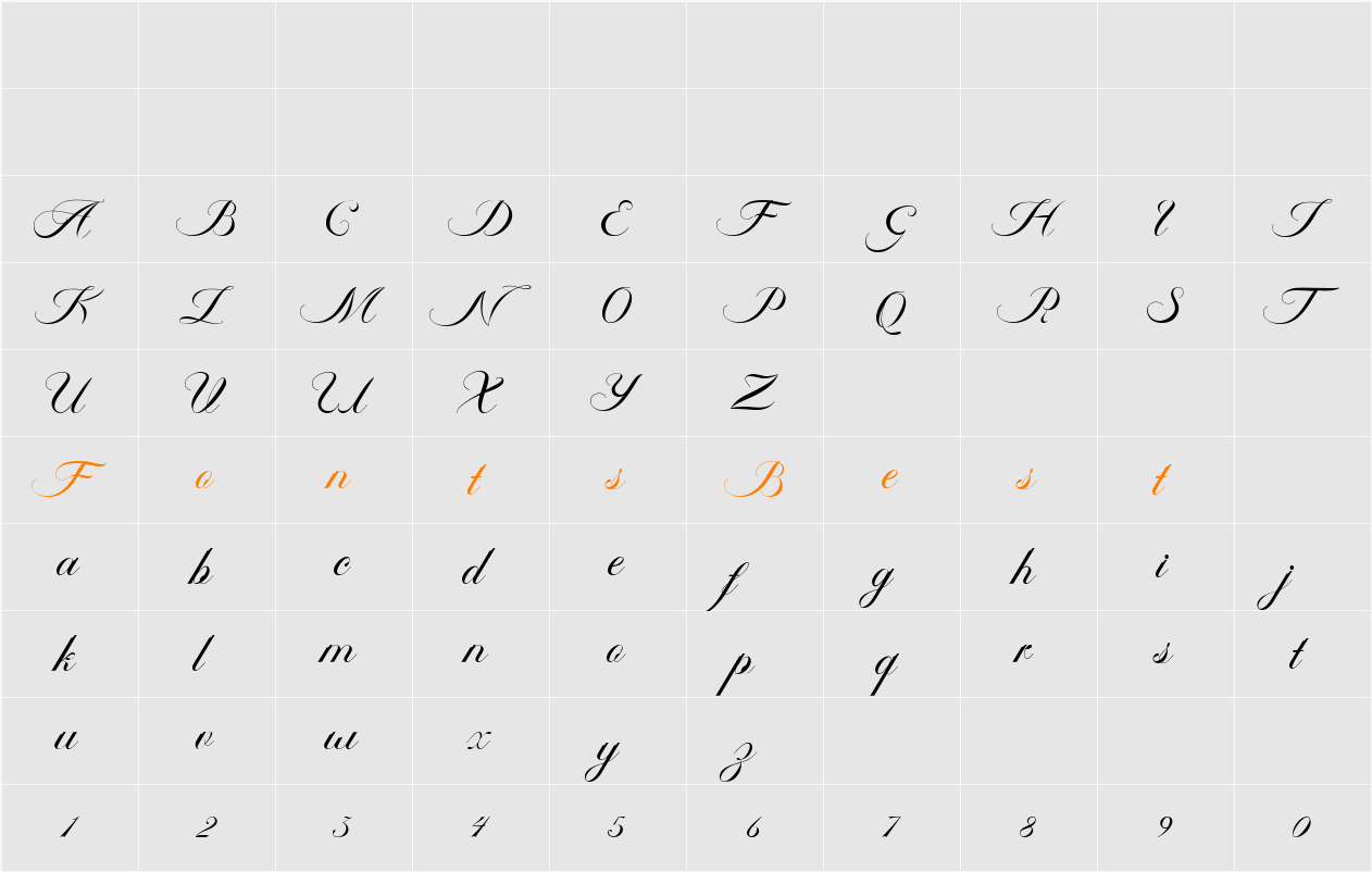 Ambergris Script Free Personal Character Map