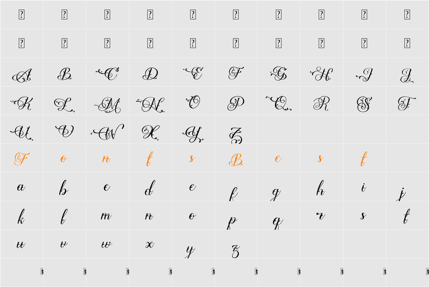 Singaley Character Map