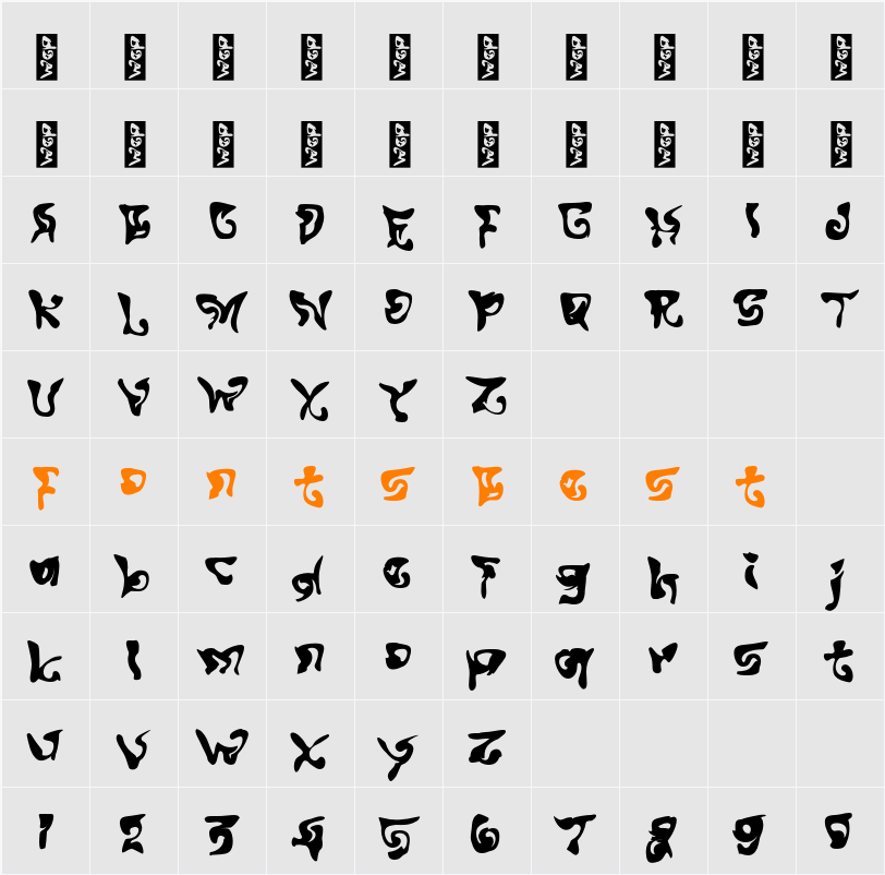 M Meram Character Map