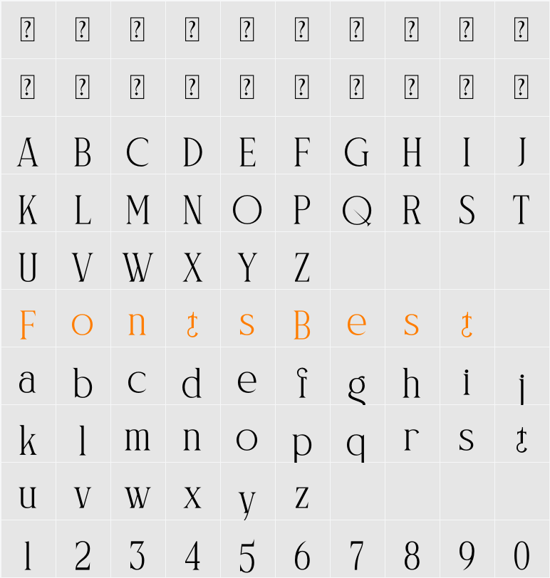 Naftegfo Character Map
