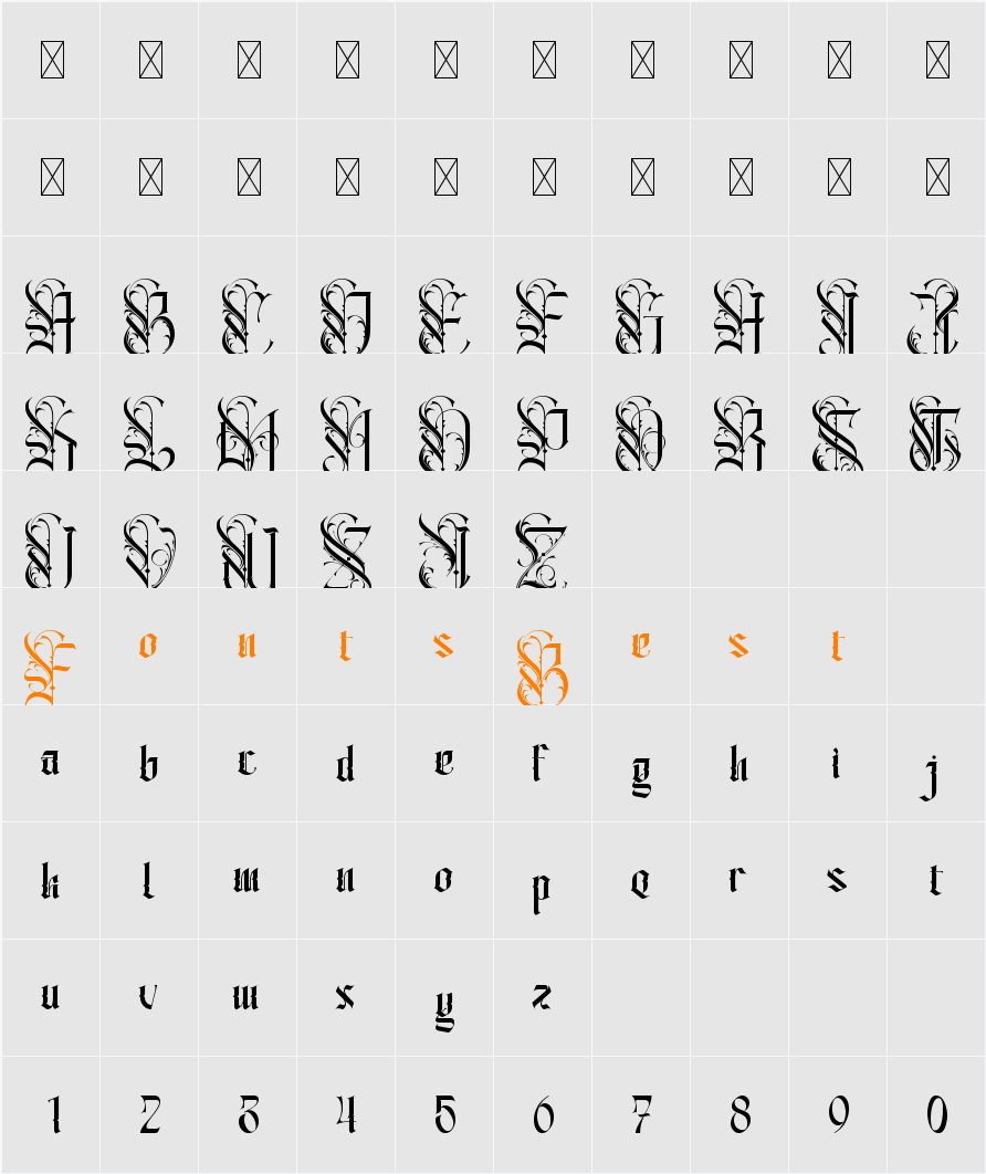 Hostgard Personal Use Character Map