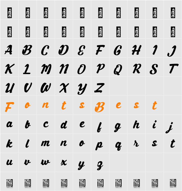 Bluntype Character Map