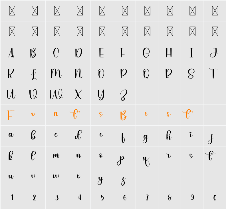 Longday Character Map