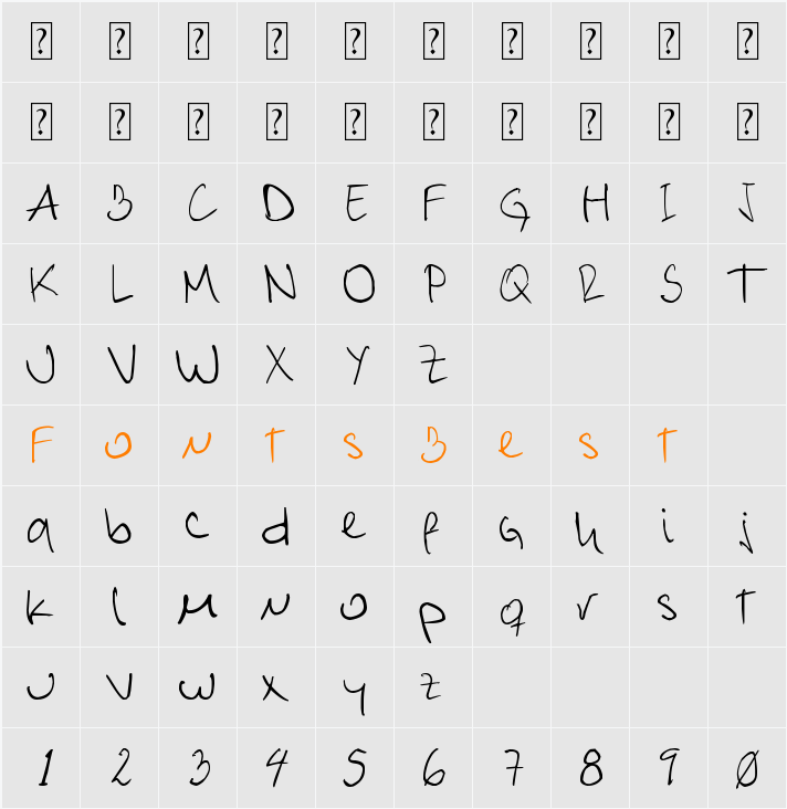 Alex Character Map