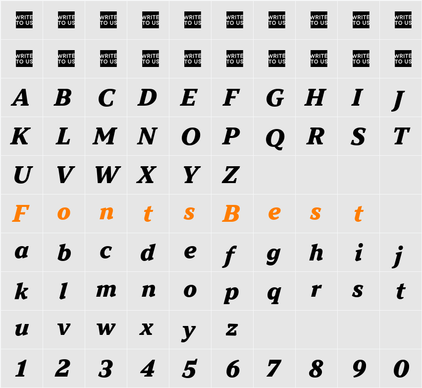 TT Norms Pro Serif Trl XBd Character Map