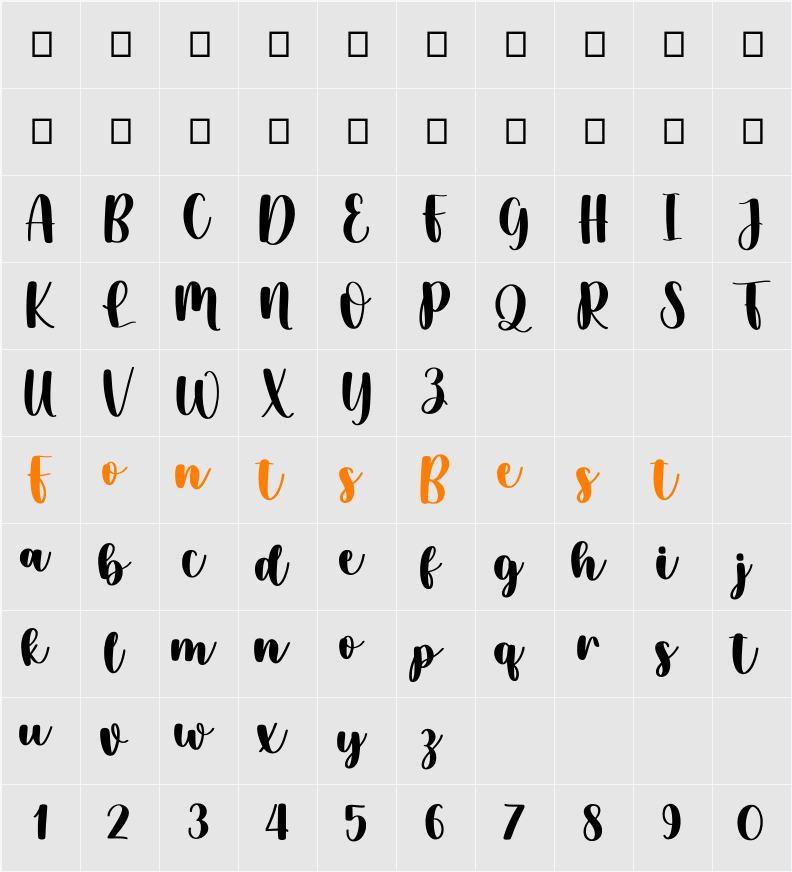 Airbalone_DEMO Character Map