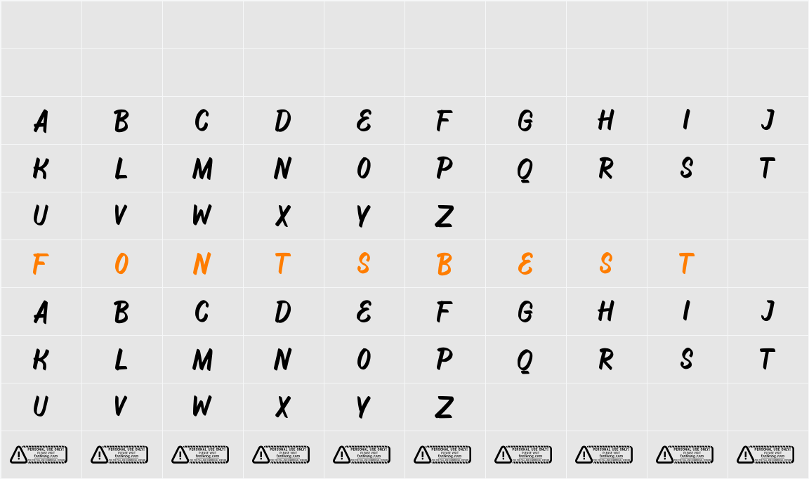 Camprite PERSONAL USE ONLY! Character Map