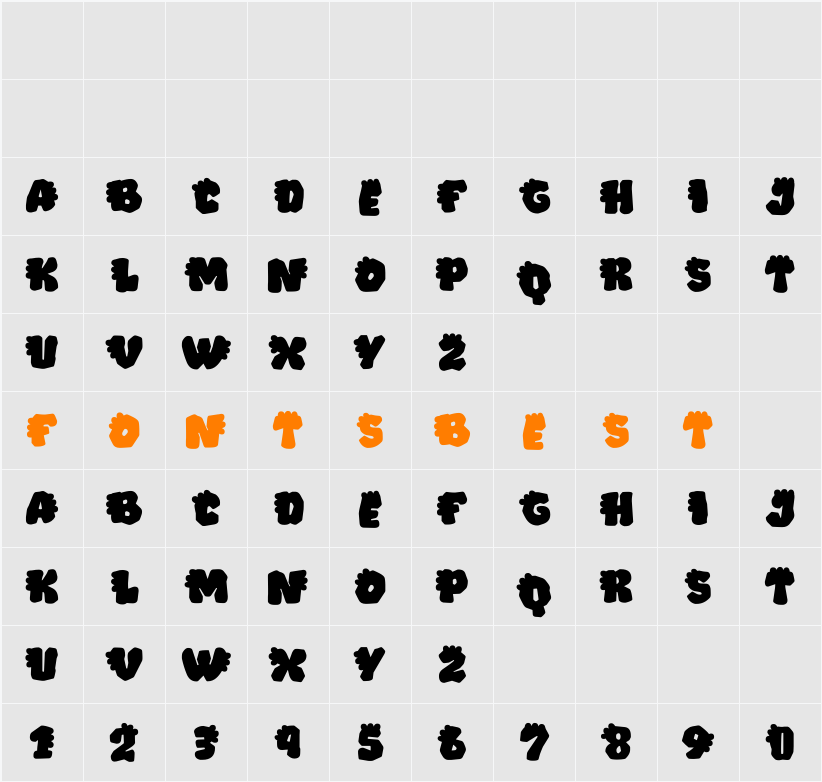 Dino Roar Character Map