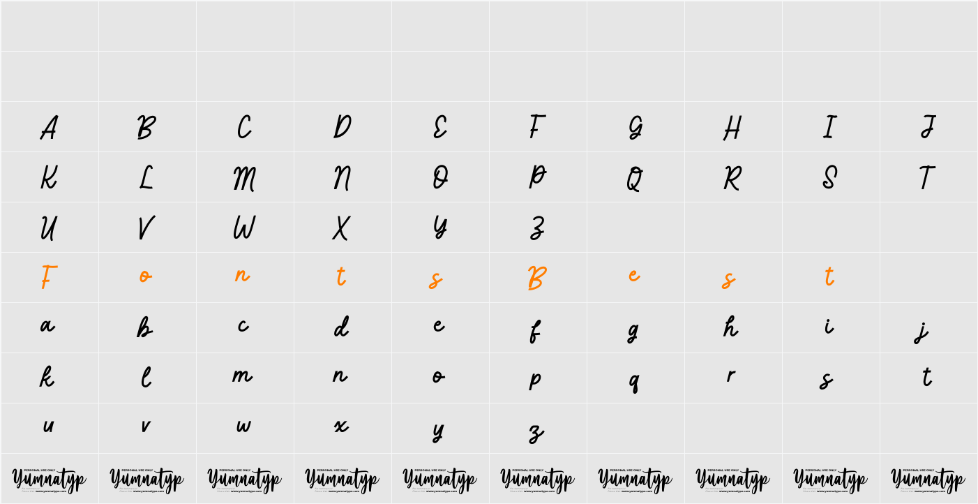 Calditta Personal Use Character Map