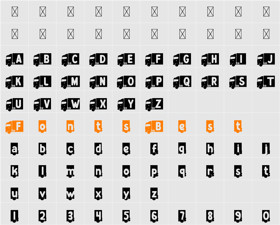Zany Route Truck Character Map