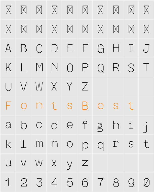 MGN Edinson Thin Character Map