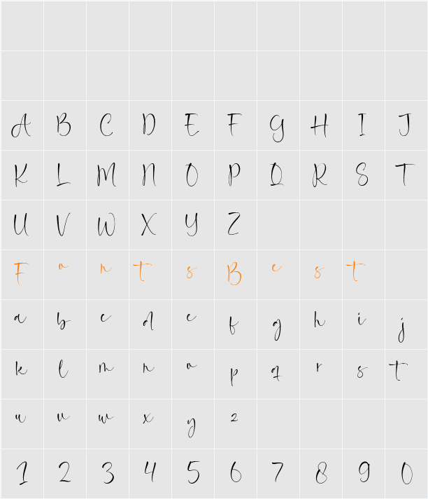 Rainquote Character Map