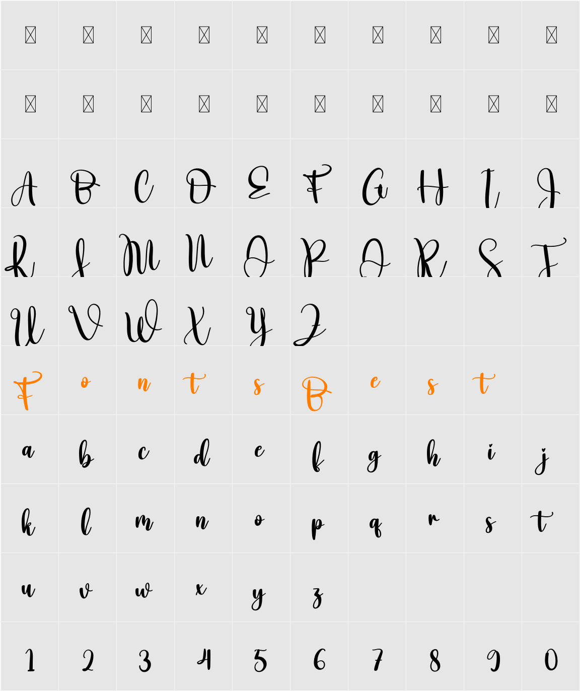Bubbly Character Map