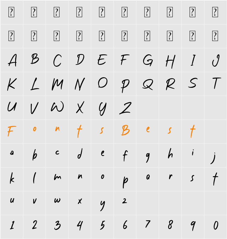 Simple Notes Character Map