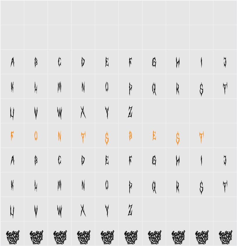 Trash Brutus DEMO Character Map