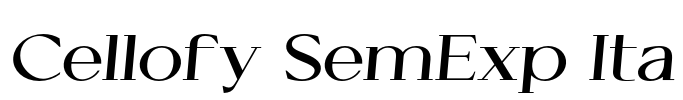 Cellofy SemExp Ita Font Image