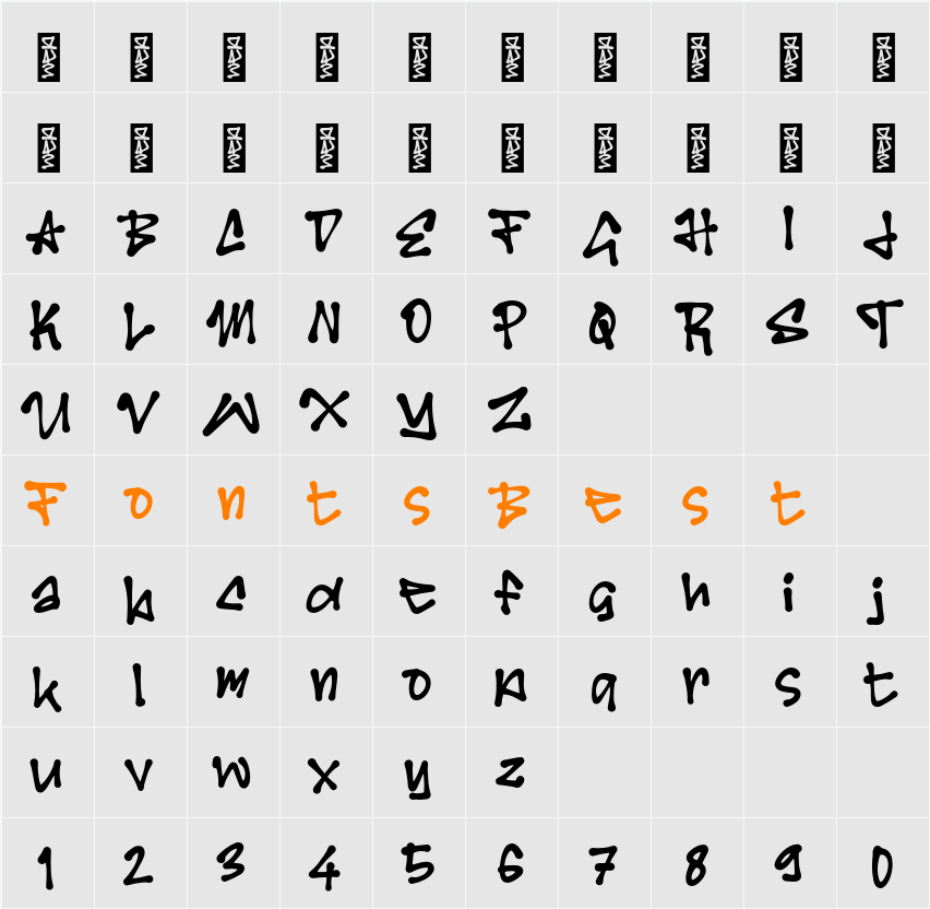 K Kesan Graffiti Character Map