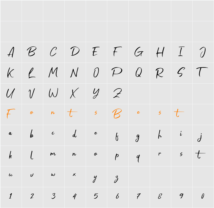 Anjhay Character Map
